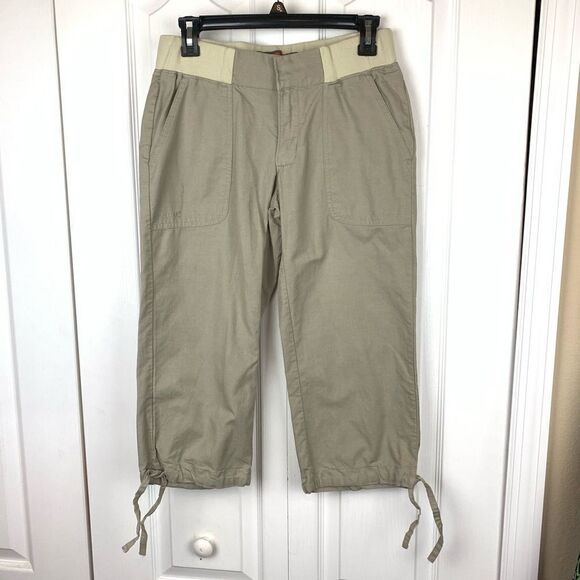 Merrel Khaki Linen Blend Capris - Picture 1 of 3